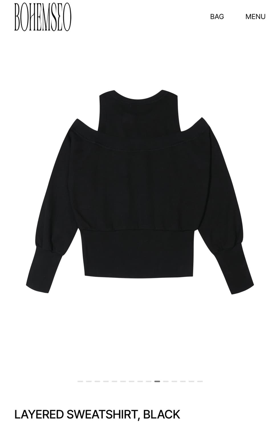 보헤미안서울) Layered Sweatshirt BK F 상품이미지4