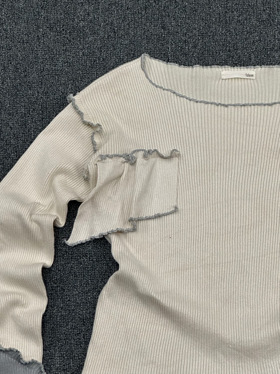 OS) idem 빈티지 여성 레이어드 핸드워머 니트 롱슬리브 상품이미지4