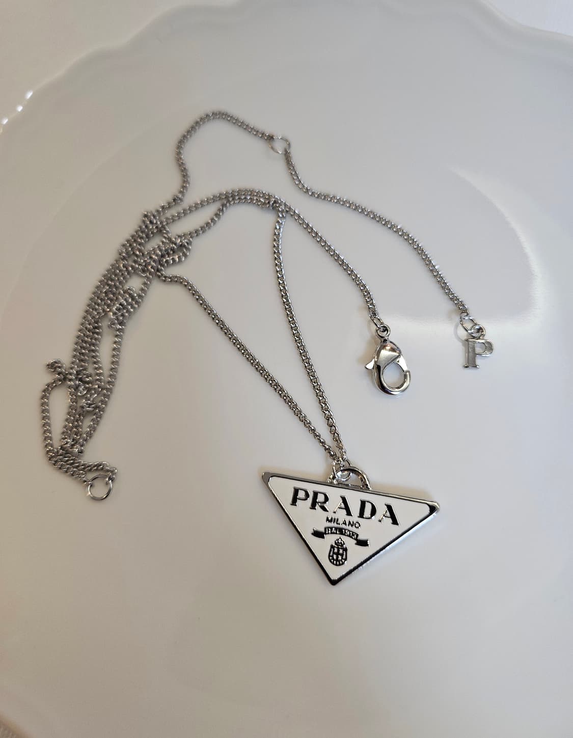 프라다 업사이클링 체인 목걸이 화이트 상품이미지1