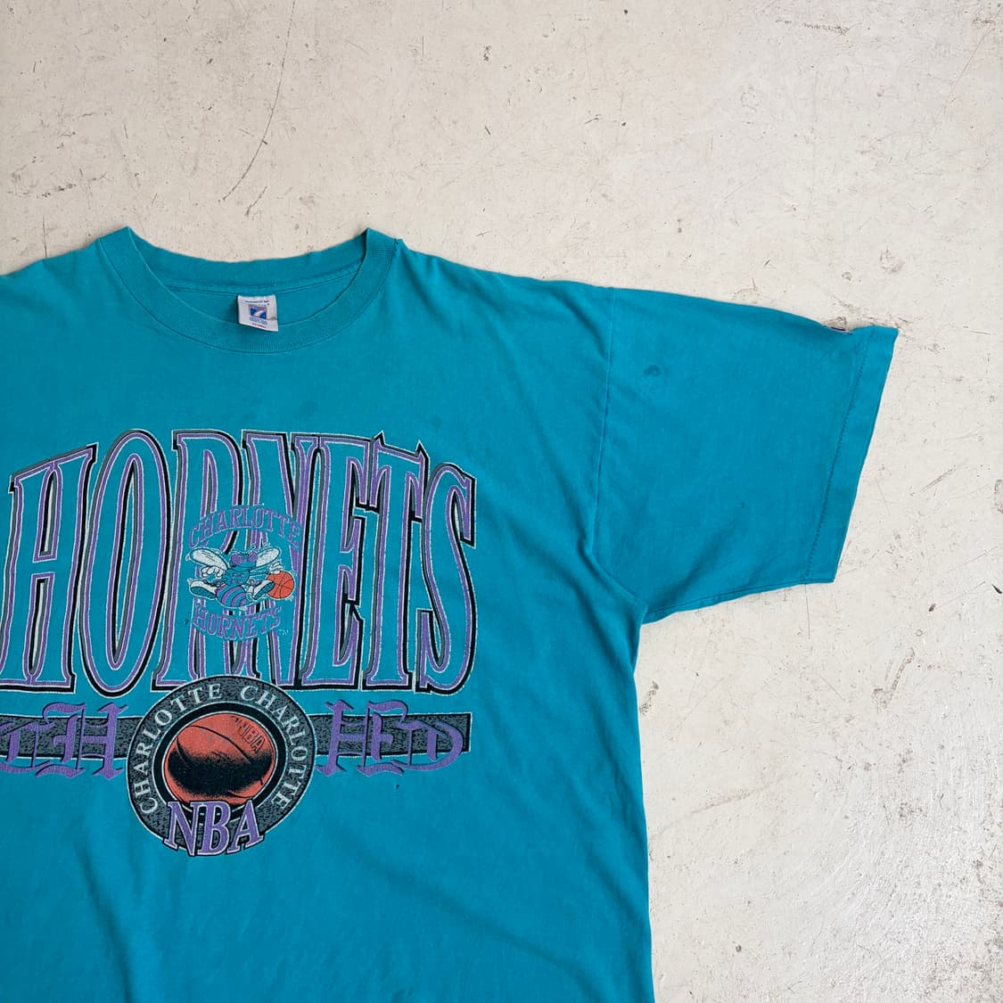 90s USA Logo 7 NBA 샬럿 호네츠 빈티지 반팔티 2XL 상품이미지2