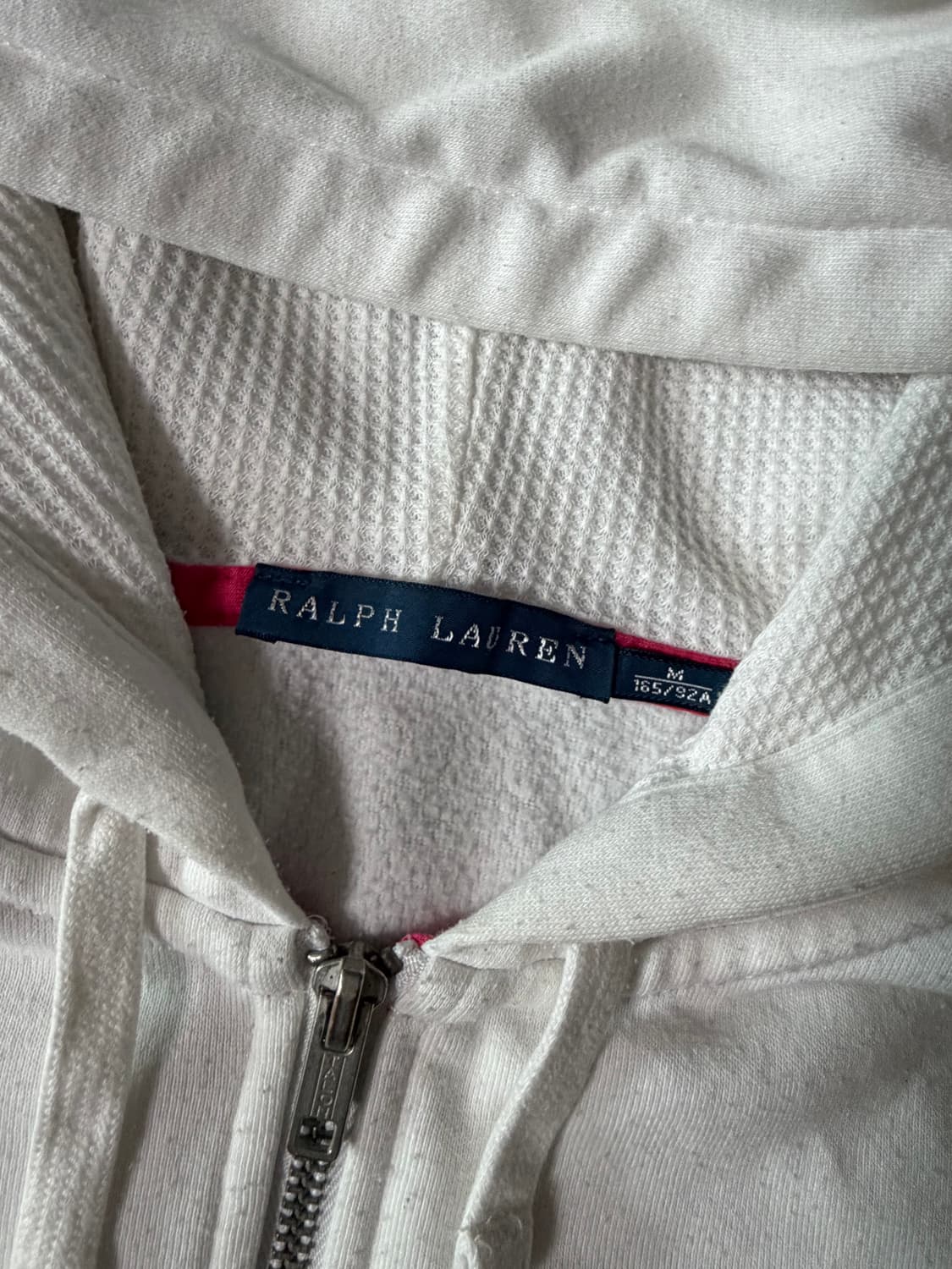 폴로 화이트 형광핑크 빅포니 후드집업 m 상품이미지3