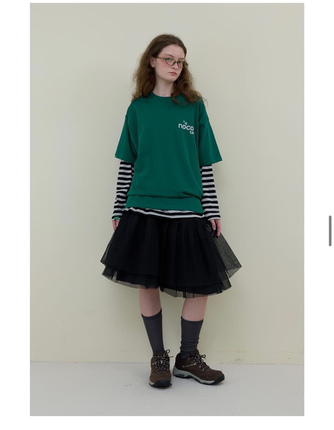 노컨텐츠 메쉬 스커트 블랙 Mesh Flare SK 상품이미지1