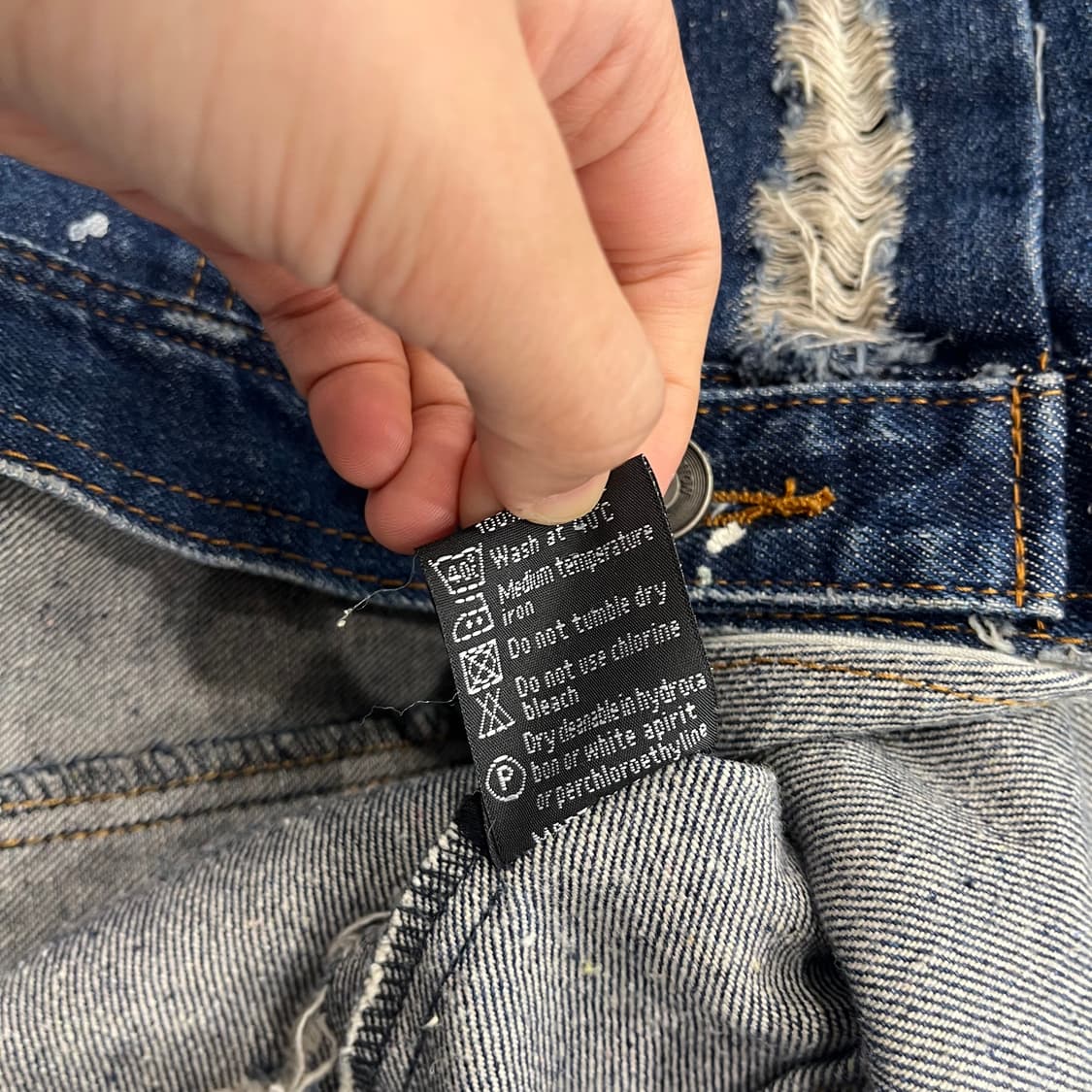 L 빈티지 데미지 워싱 데님 청자켓 상품이미지6