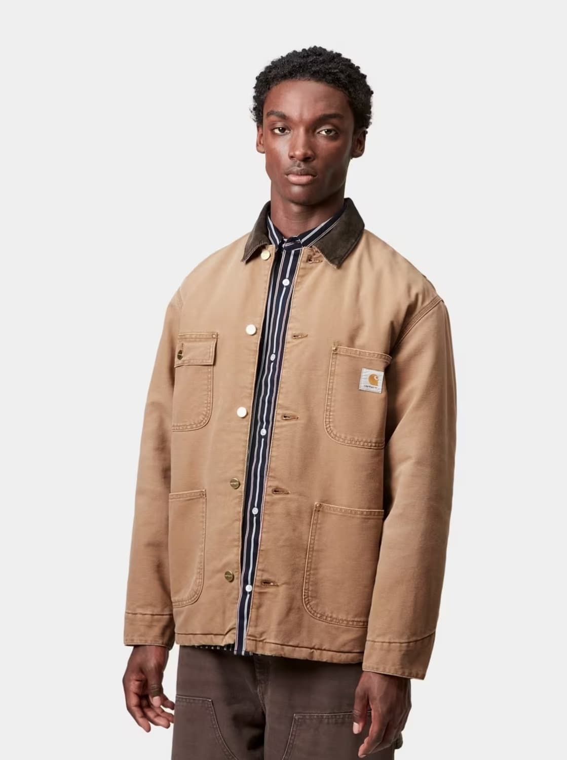 칼하트윕 디어본 초어 코트 해밀턴 브라운 토바코 스톤 캔버스  M 상품이미지4