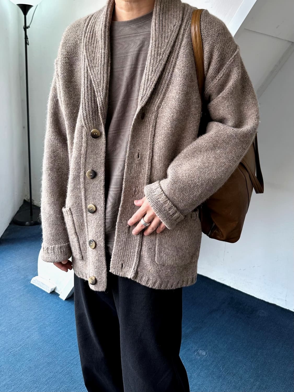 Low gauge pattern heavy knit cardigan 상품이미지9