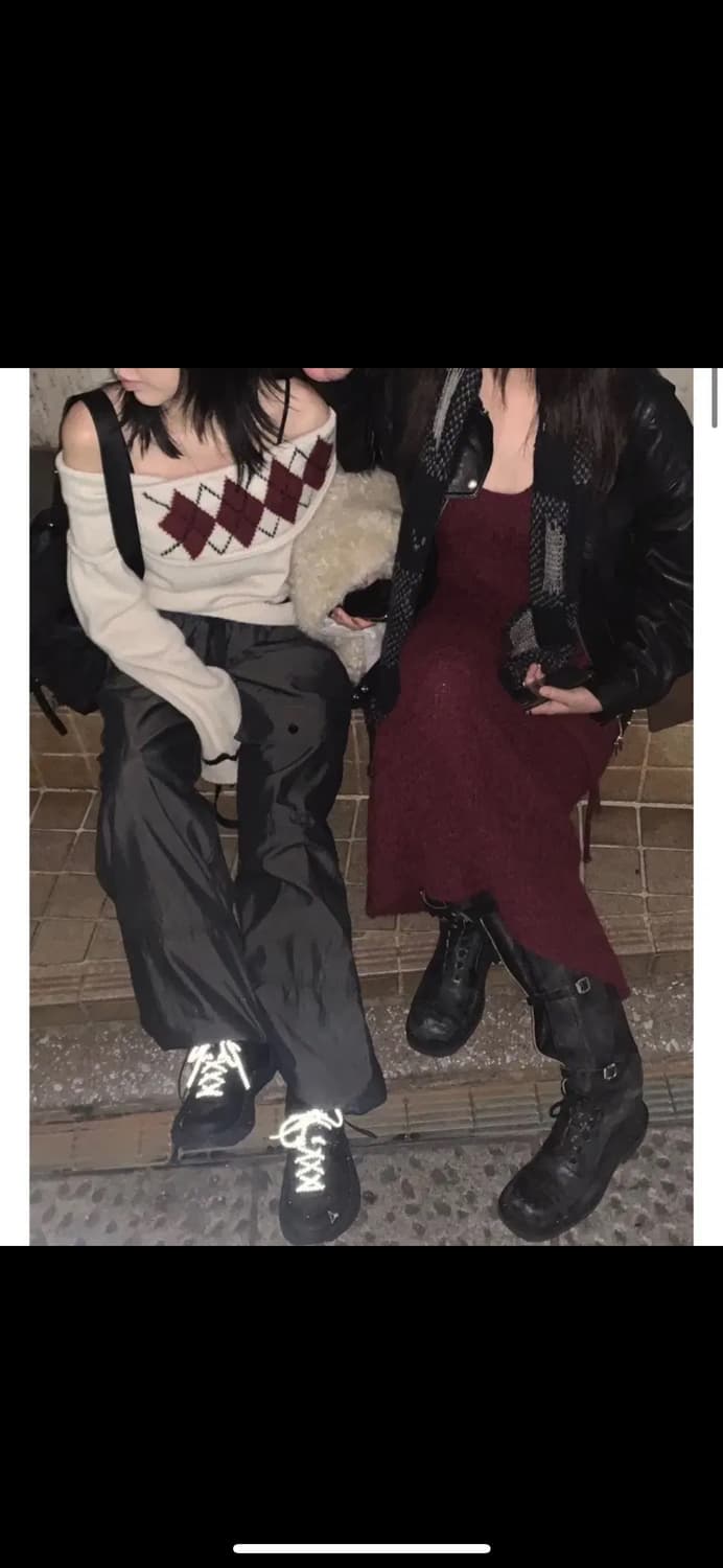 브리드 다이아 오프 니트 - 아이보리 상품이미지4