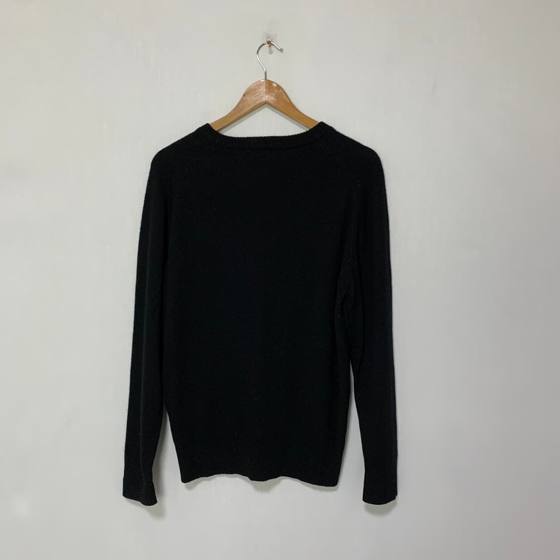 빈티지 캐시미어 100% 라운드넥 니트 블랙 스웨터 남녀공용 M 상품이미지4