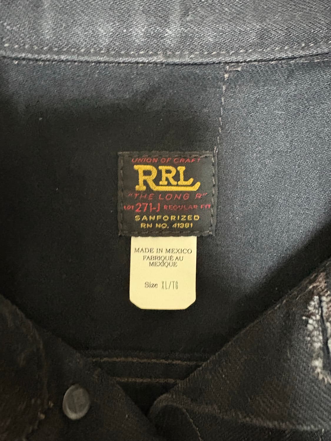 더블알엘 rrl lot271 블랙 XL 상품이미지3
