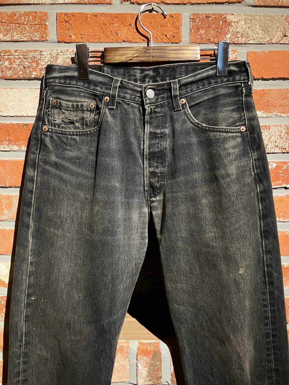 90s USA 빈티지 리바이스 501 블랙 데님 팬츠 상품이미지3
