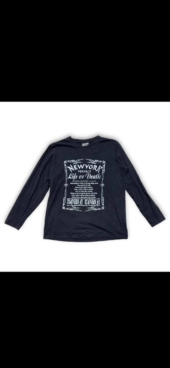 T-261 JPN NC STYLE 블랙 프린팅 긴팔티셔츠 L 상품이미지1
