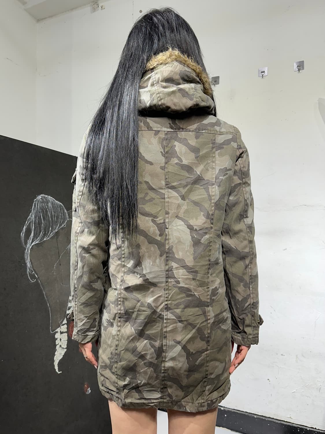 Jpn 일본빈티지 크레이지엔젤 토클 포인트 카모 롱자켓 야상 상품이미지7