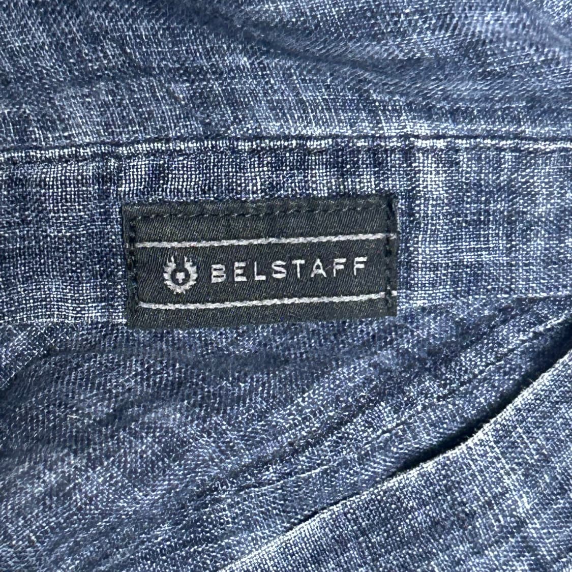 M 벨스타프 사선 포켓 네이비 워싱 린넨 셔츠  상품이미지5