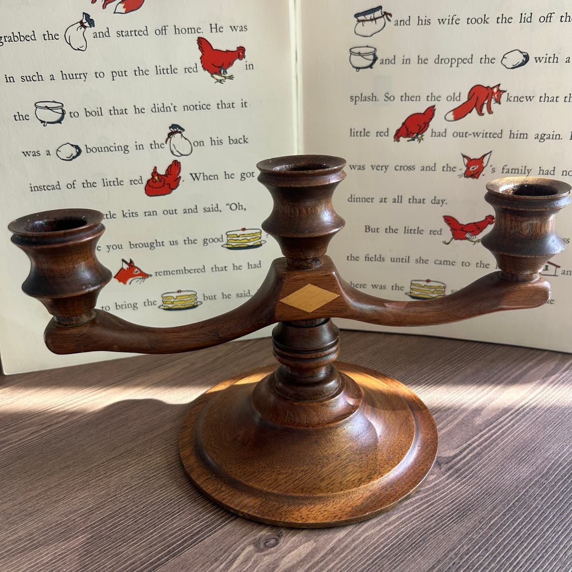 빈티지 나무 촛대 소품 상품이미지1