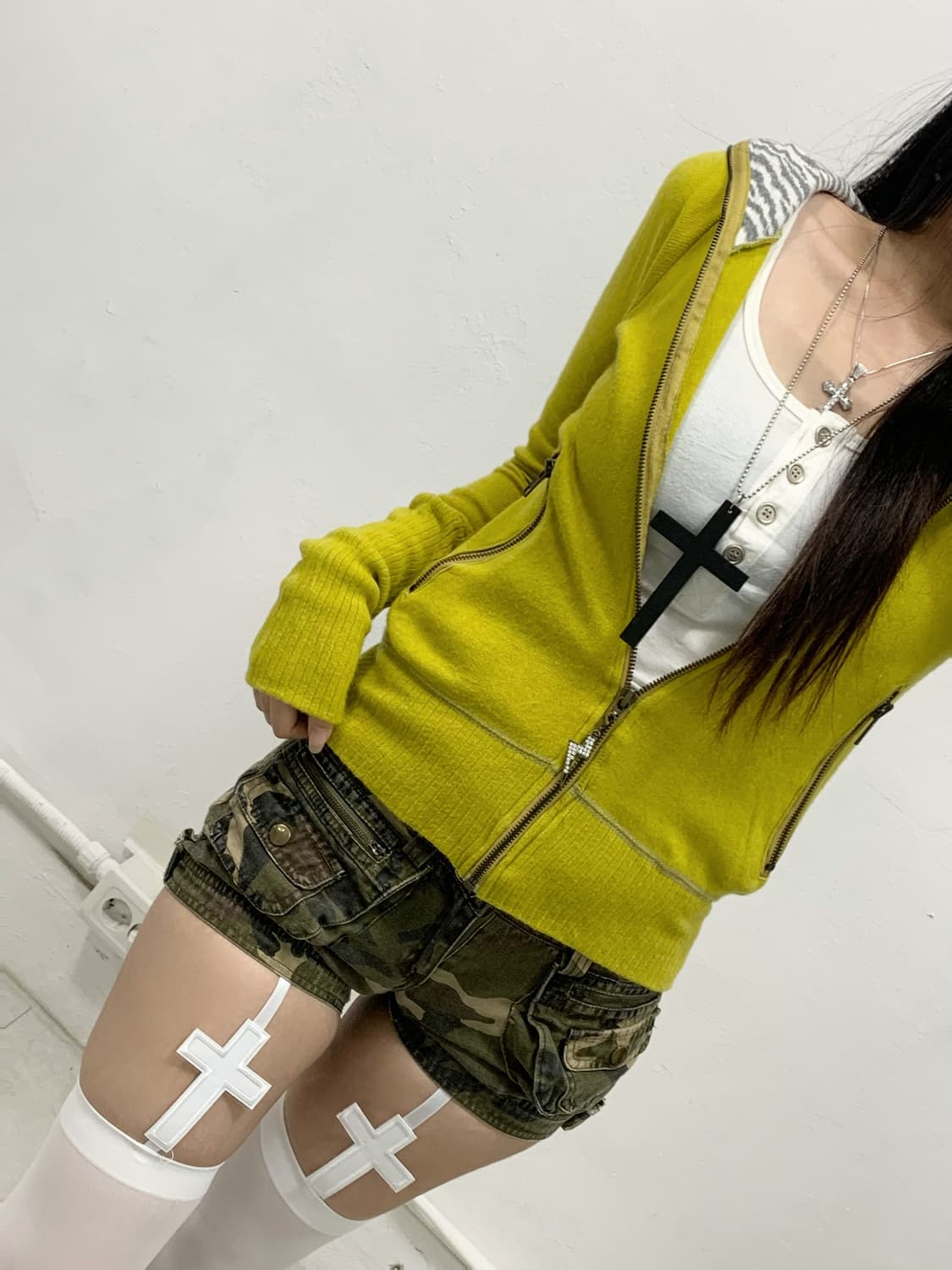 [GLAM GORGEOUS] 갸루 펑크 지브라 후드집업 상품이미지5