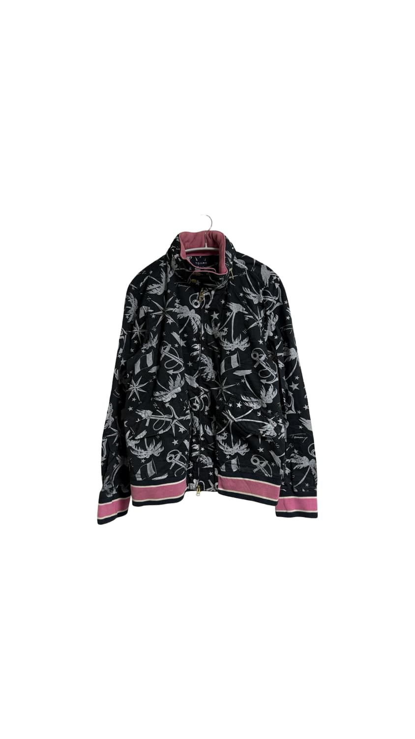 타미 나침반 야자수 패턴 코튼 블루종 자켓 상품이미지1