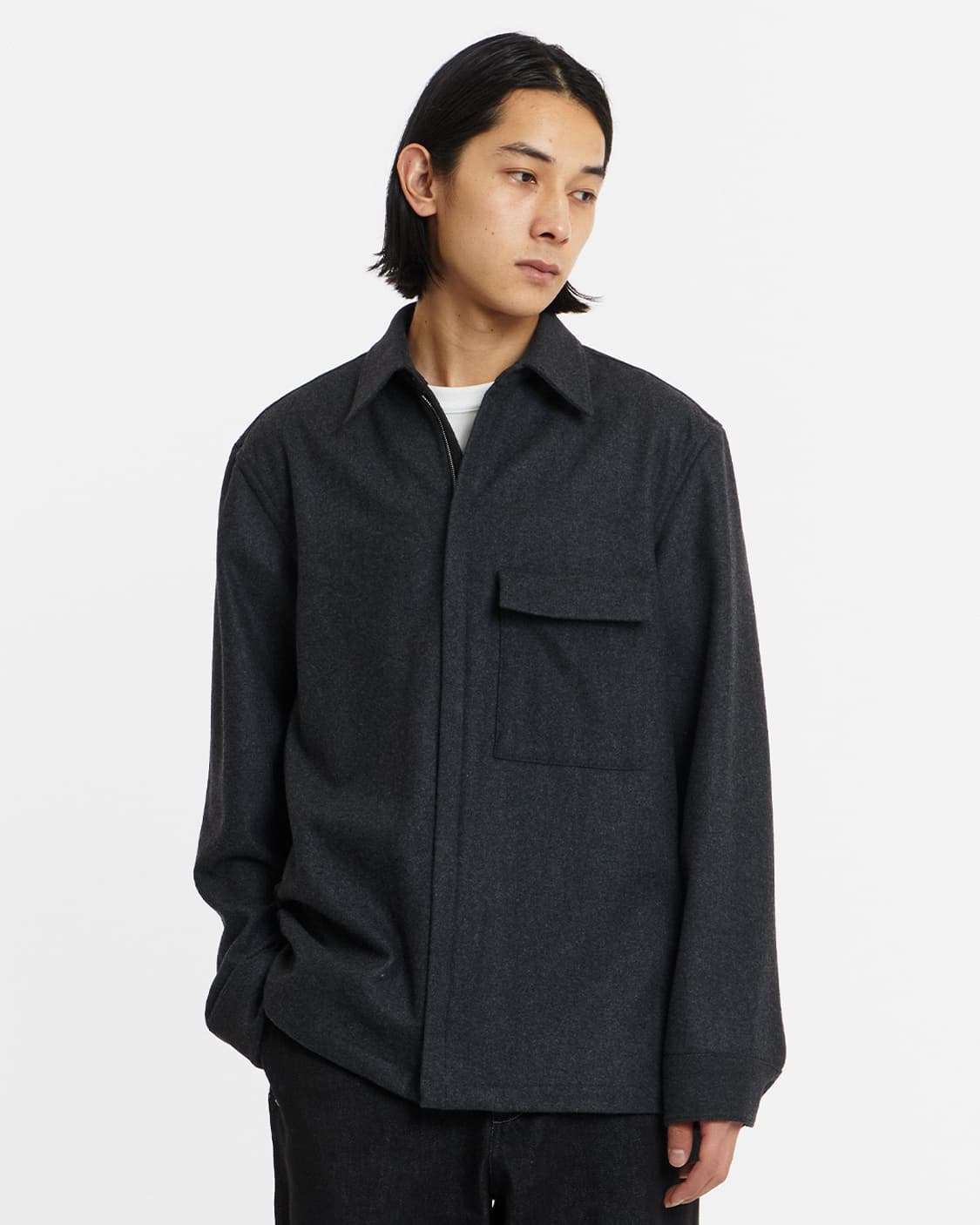 Unaffected Zip-up Shirt Charcoal 상품이미지5