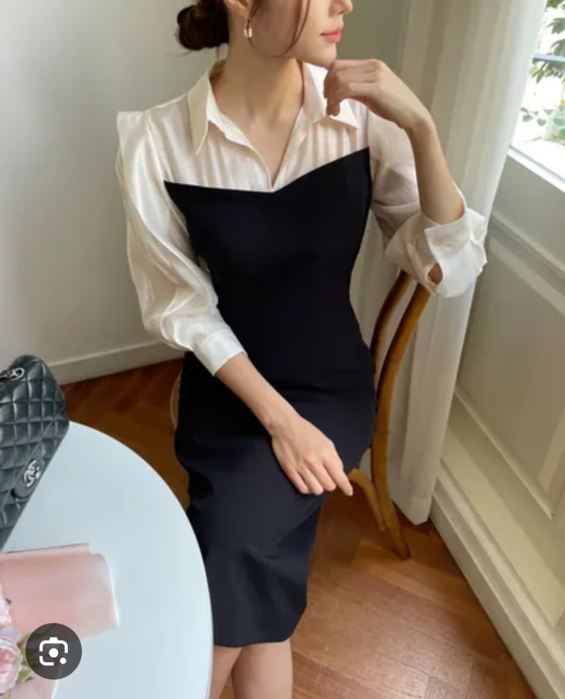 Marant 배색 셔츠 롱원피스 상품이미지1