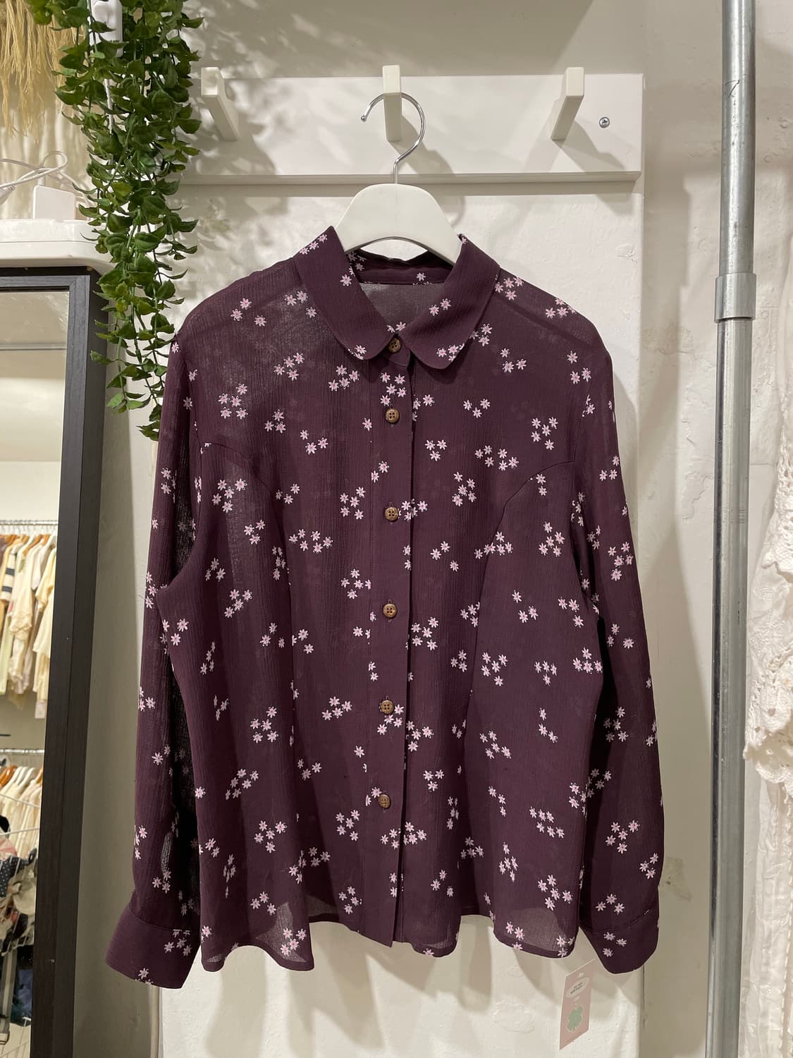 Purple Floral Sheer Blouse 상품이미지8