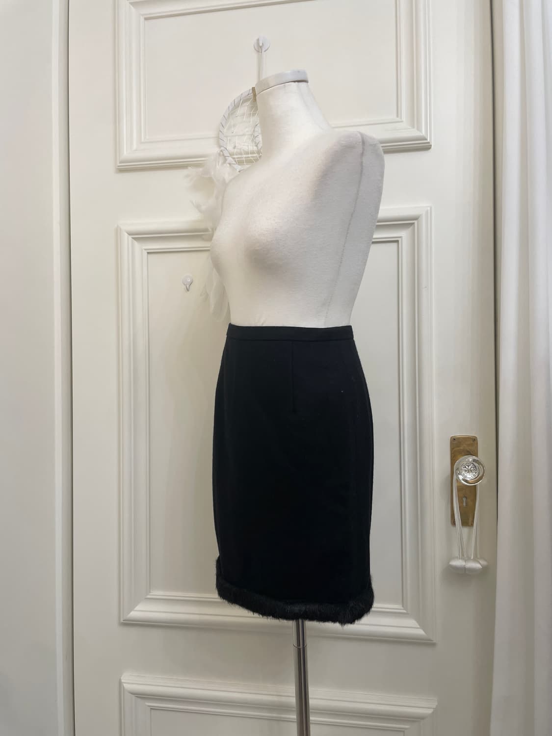 black wool under fur point midi skirt(si 상품이미지2