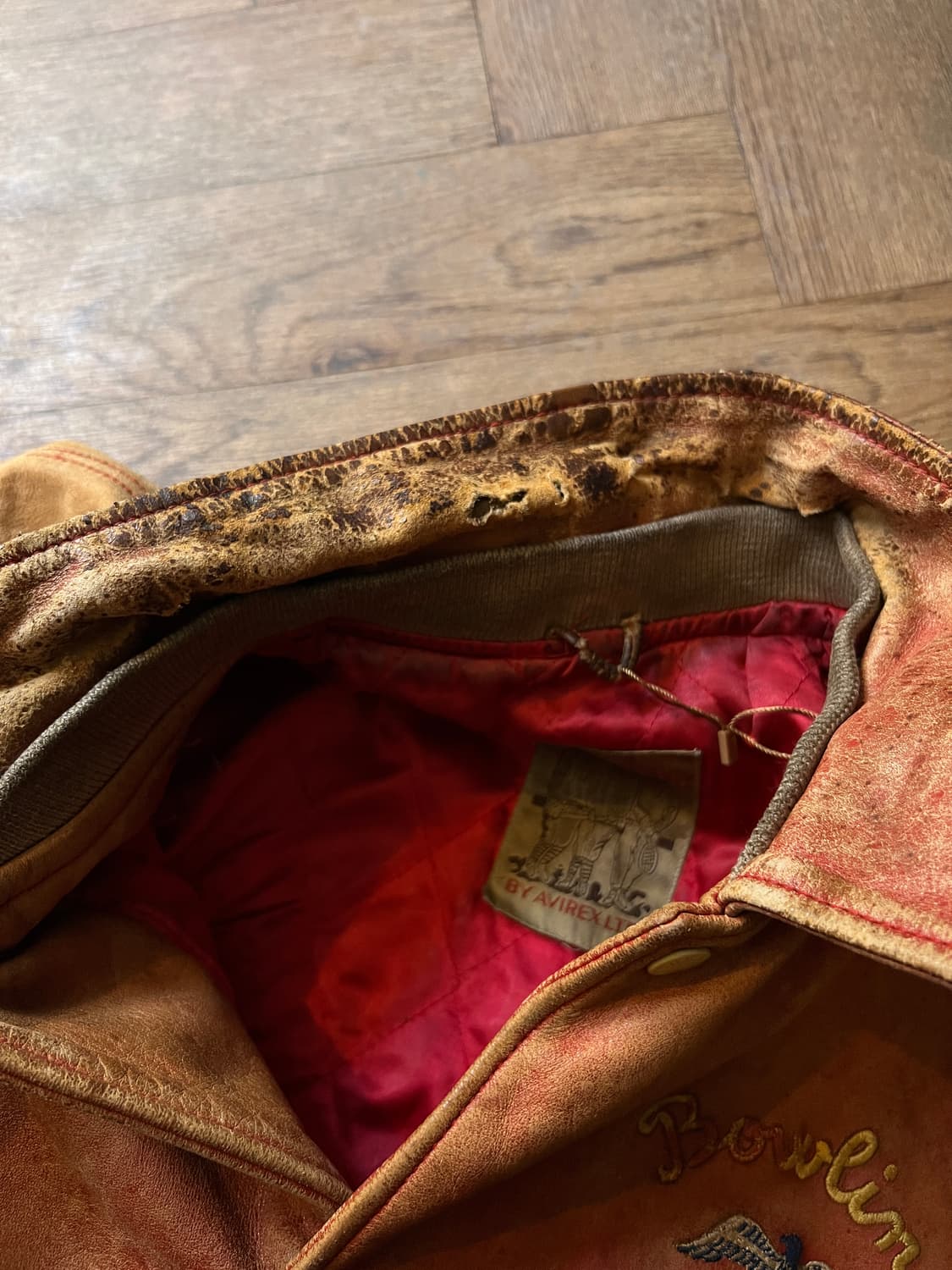 [M]90's 아비렉스 USA 리얼레더 바시티 자켓 상품이미지2