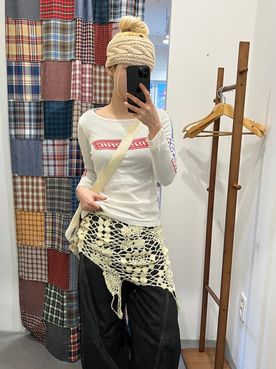 히스테릭글래머 화이트 메쉬 로고 롱슬리브 상품이미지1