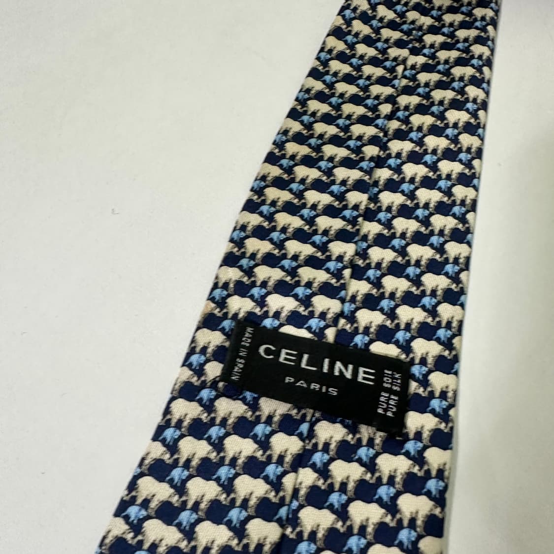 OS 셀린느 북극곰프린팅 실크100% 넥타이 상품이미지2