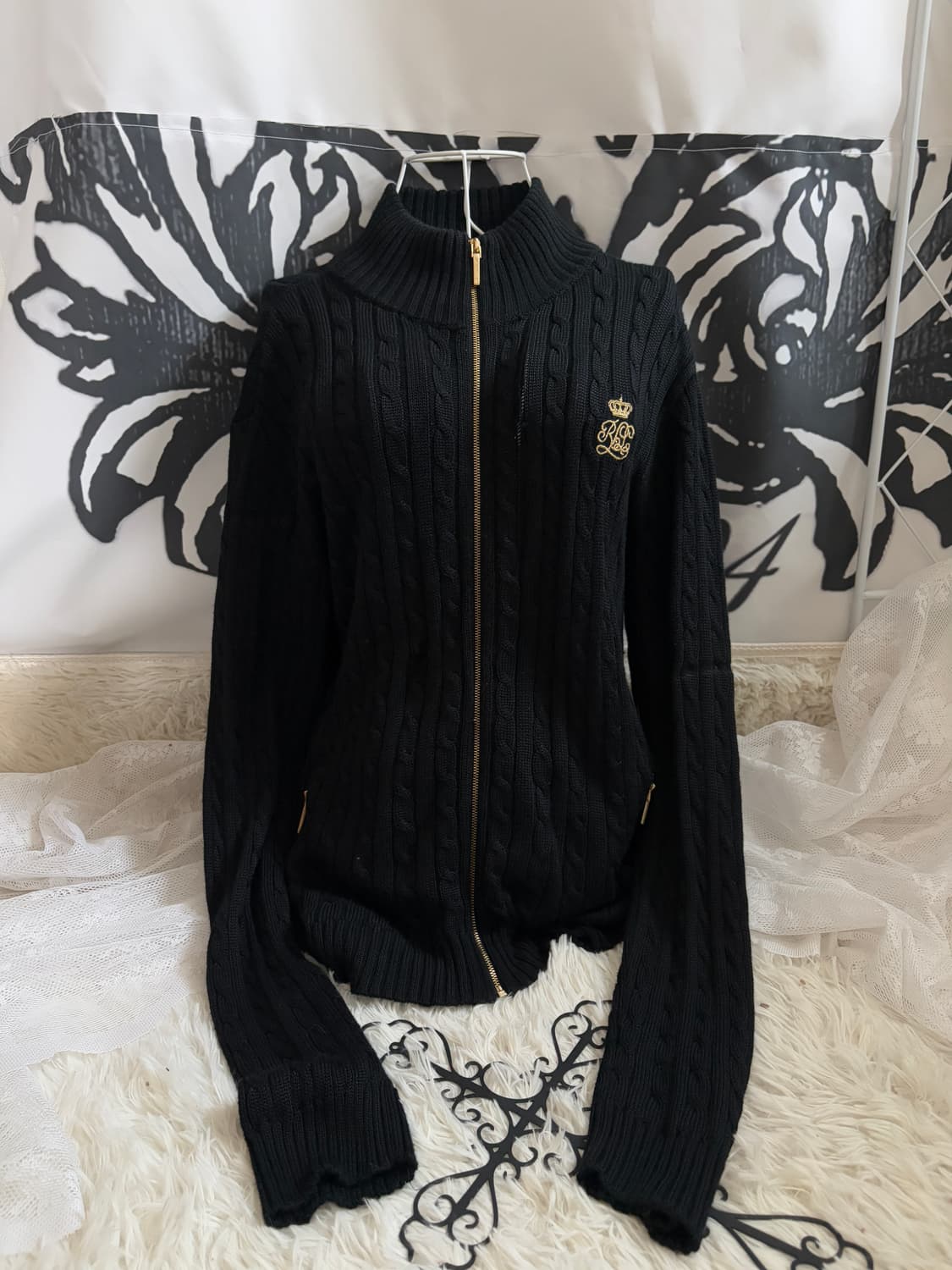 • Polo Black Cable Knit Zip-Up 상품이미지1