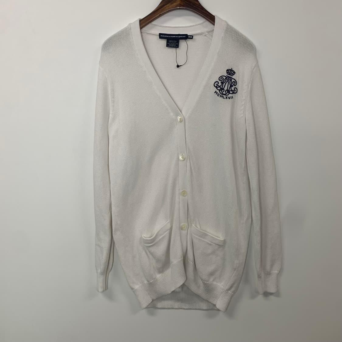 폴로 랄프로렌 자수로고 화이트 니트 가디건 상품이미지2