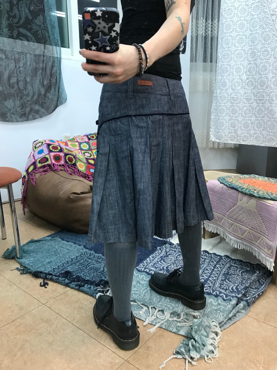 뱅뱅 여성 데님 미디스커트  상품이미지2