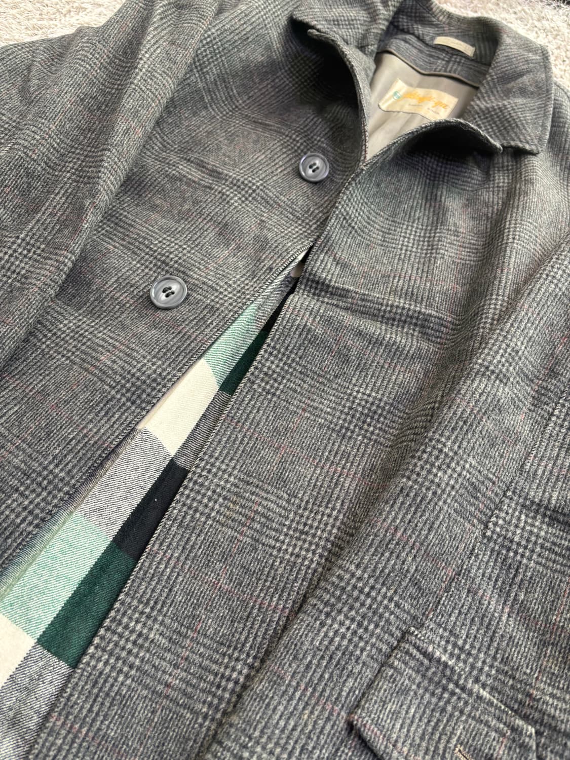 일제 체크 코트 사이즈 105 상품이미지3