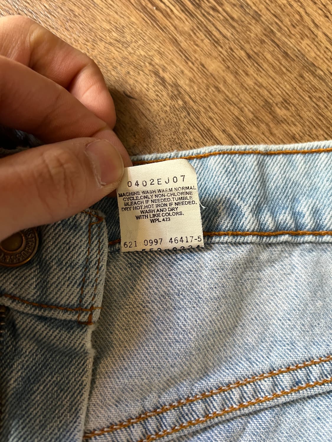 [36]90's 리바이스 USA 550 오렌지탭 라이트블루 데님 팬츠 상품이미지5