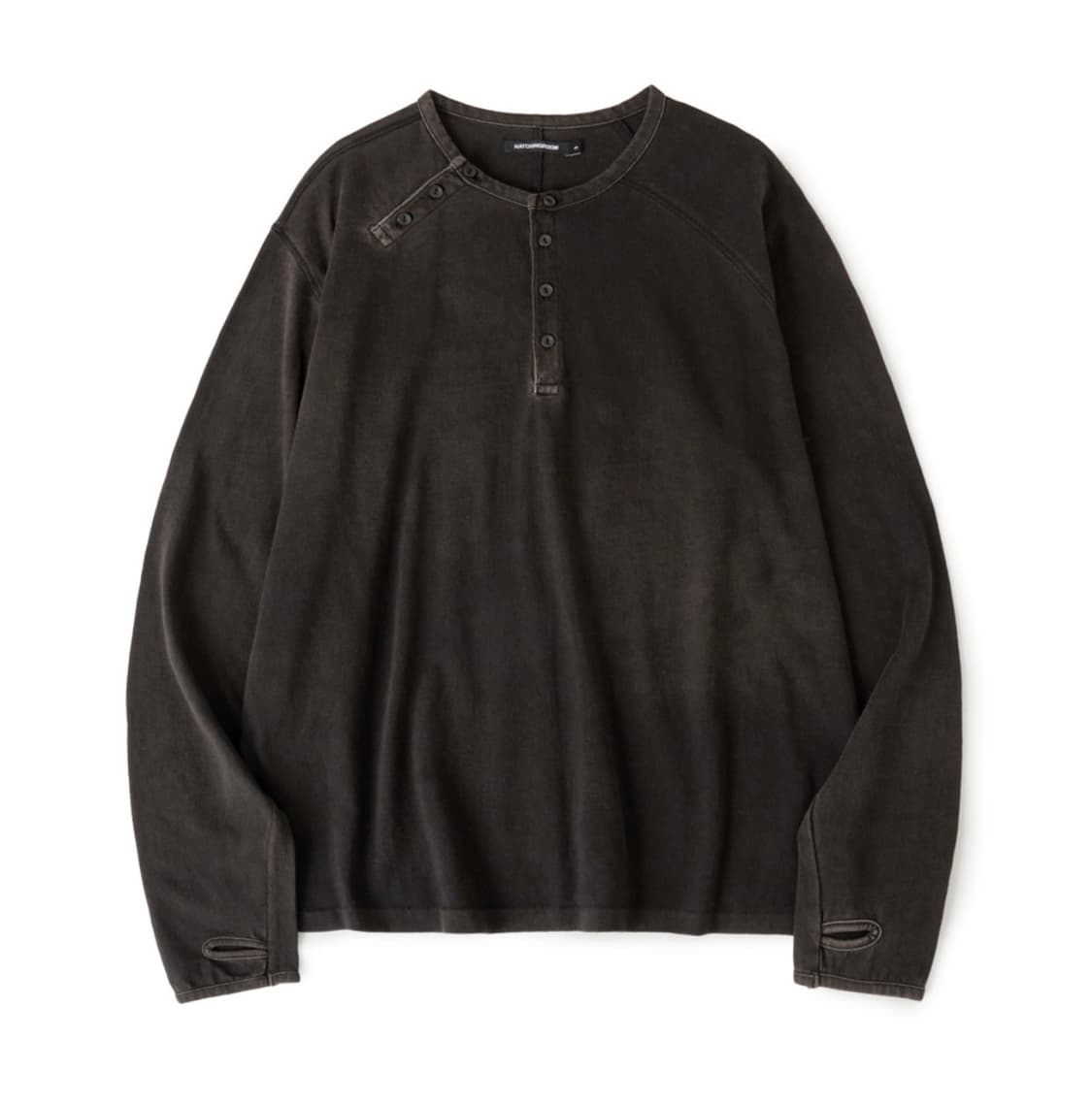 해칭룸 더블 헨리넥 롱슬리브 Bleached Black 2 상품이미지1