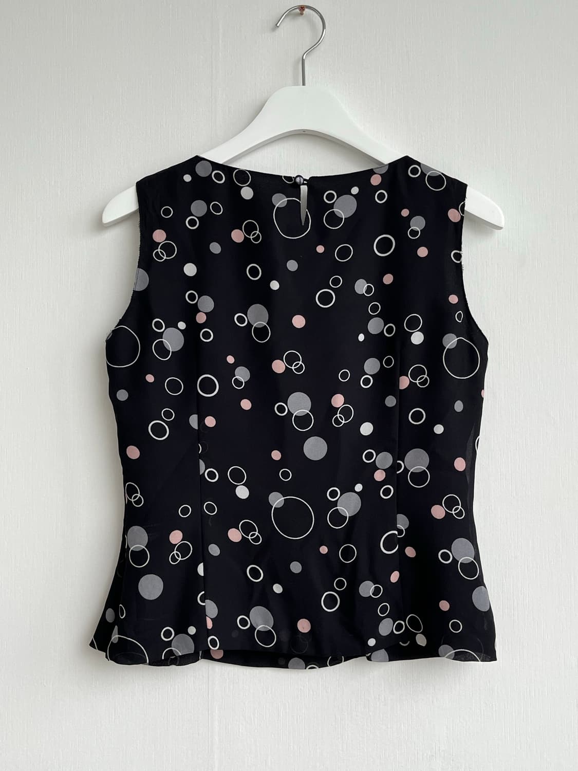 Vintage Dot Print Sleeveless Top 상품이미지3