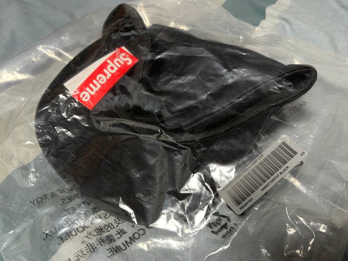 [OS] 슈프림 24ss 워시드 치노 트윌 캠프캡 블랙 상품이미지4