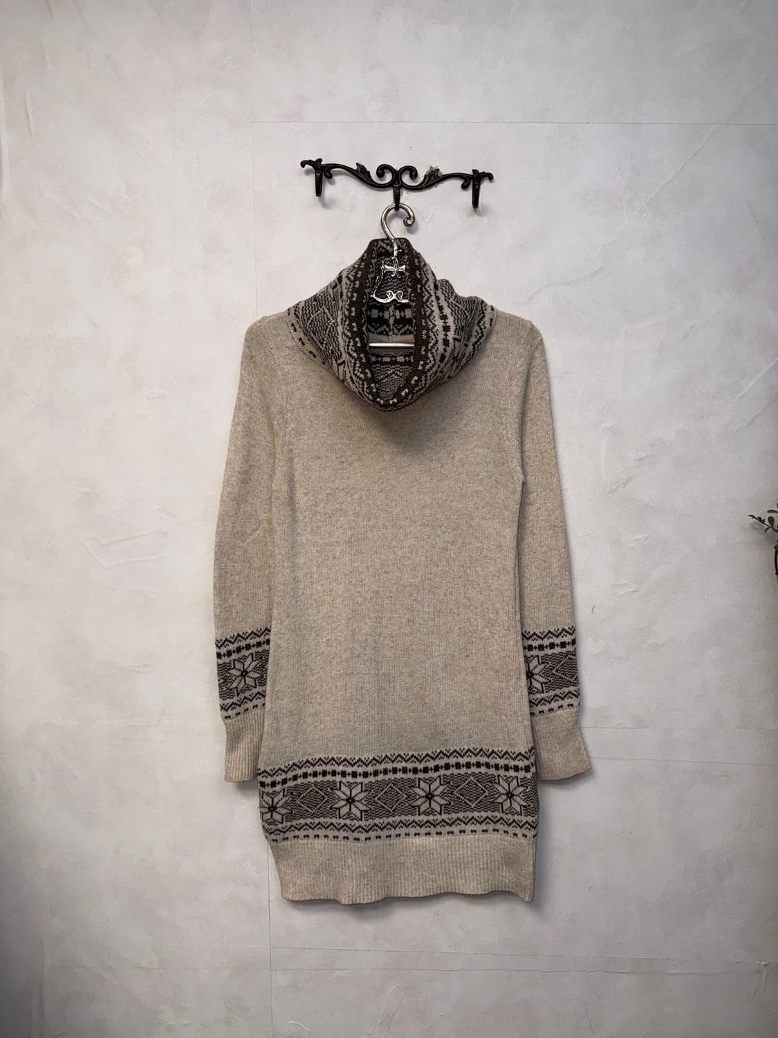 Oatmeal snowflake warmer neck knit ops 상품이미지4
