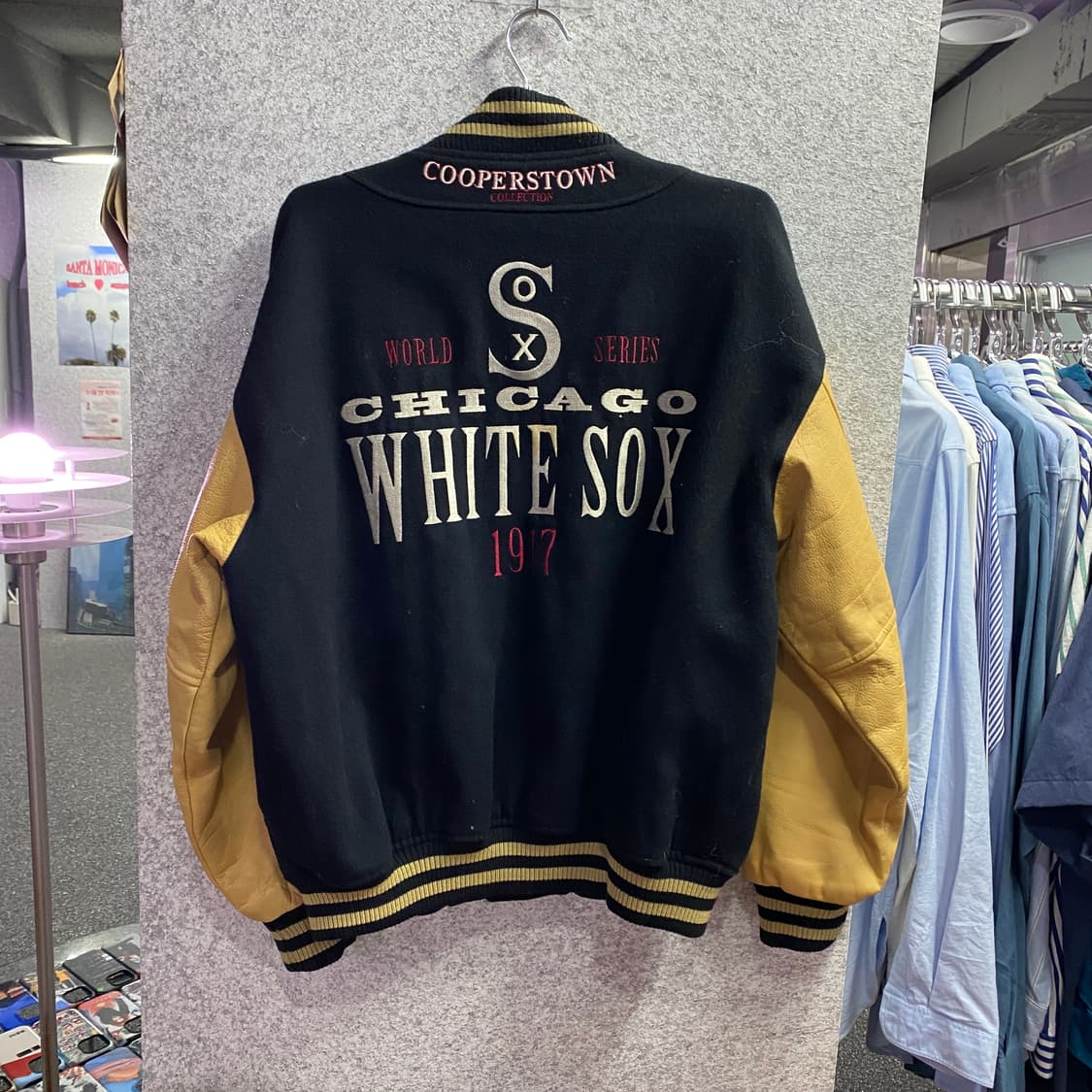 스타터 시카고 화이트삭스 모직&레더 배색 바시티 자켓 B3197 상품이미지3