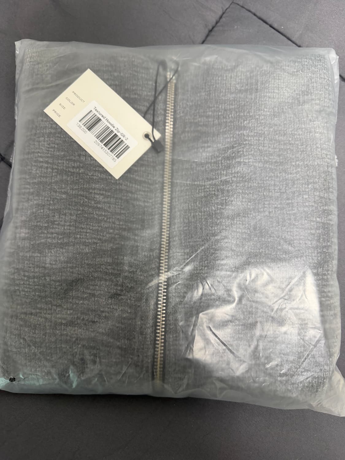 모노프리베 텍스쳐 후드집업 그레이-2 상품이미지1