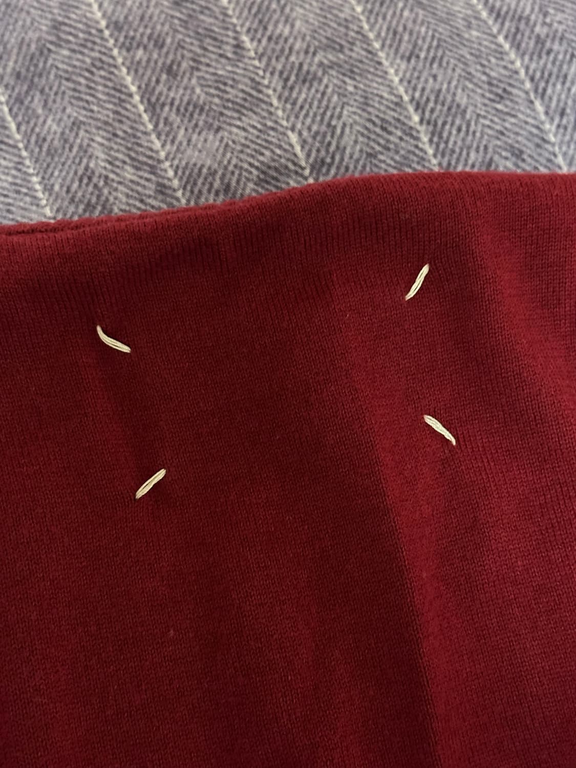 마르지엘라 버건디 앨보패치 니트 상품이미지3