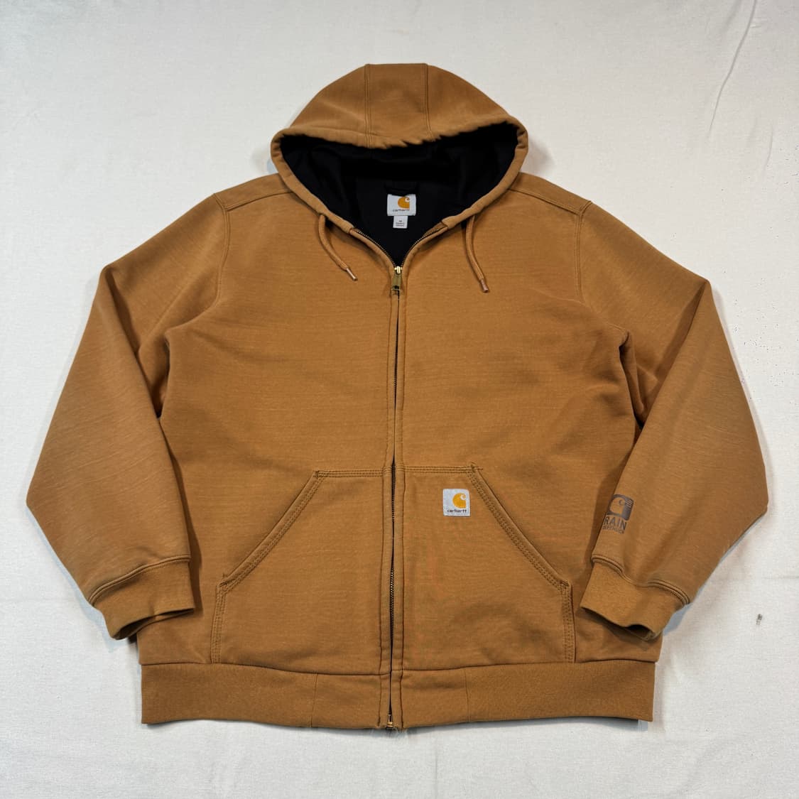 M) 칼하트 레인디펜더 워크웨어 써멀 후드집업 브라운 상품이미지1