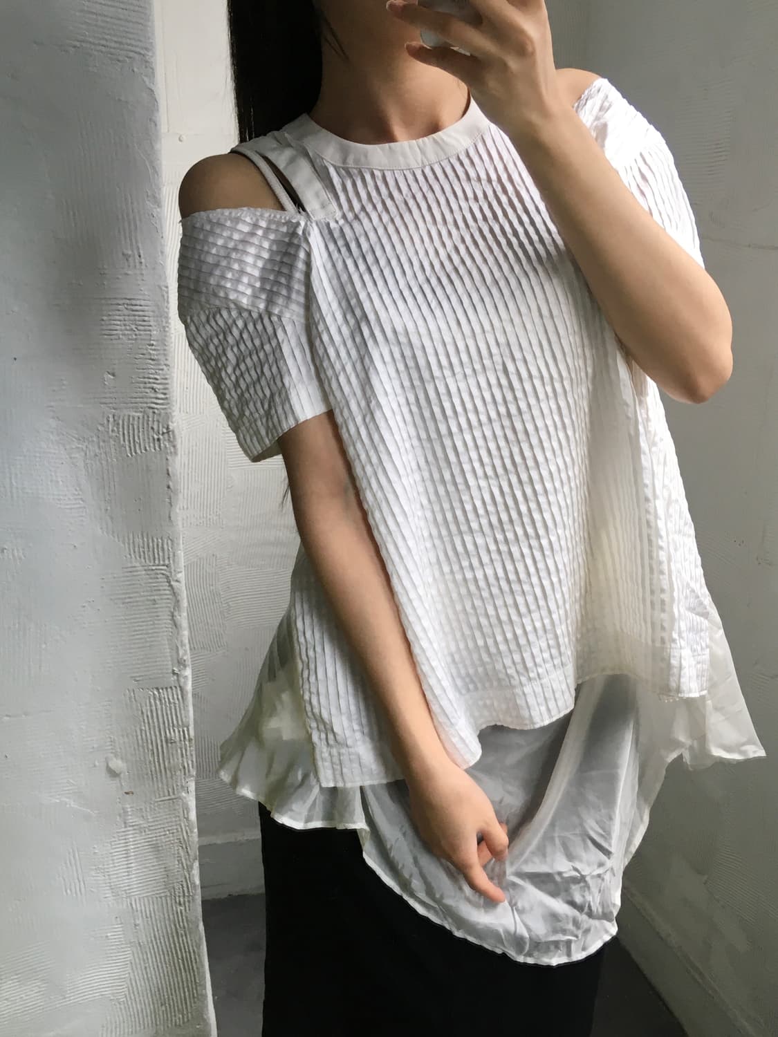 Sacai 사카이 화이트 레이어드 블라우스 상품이미지1