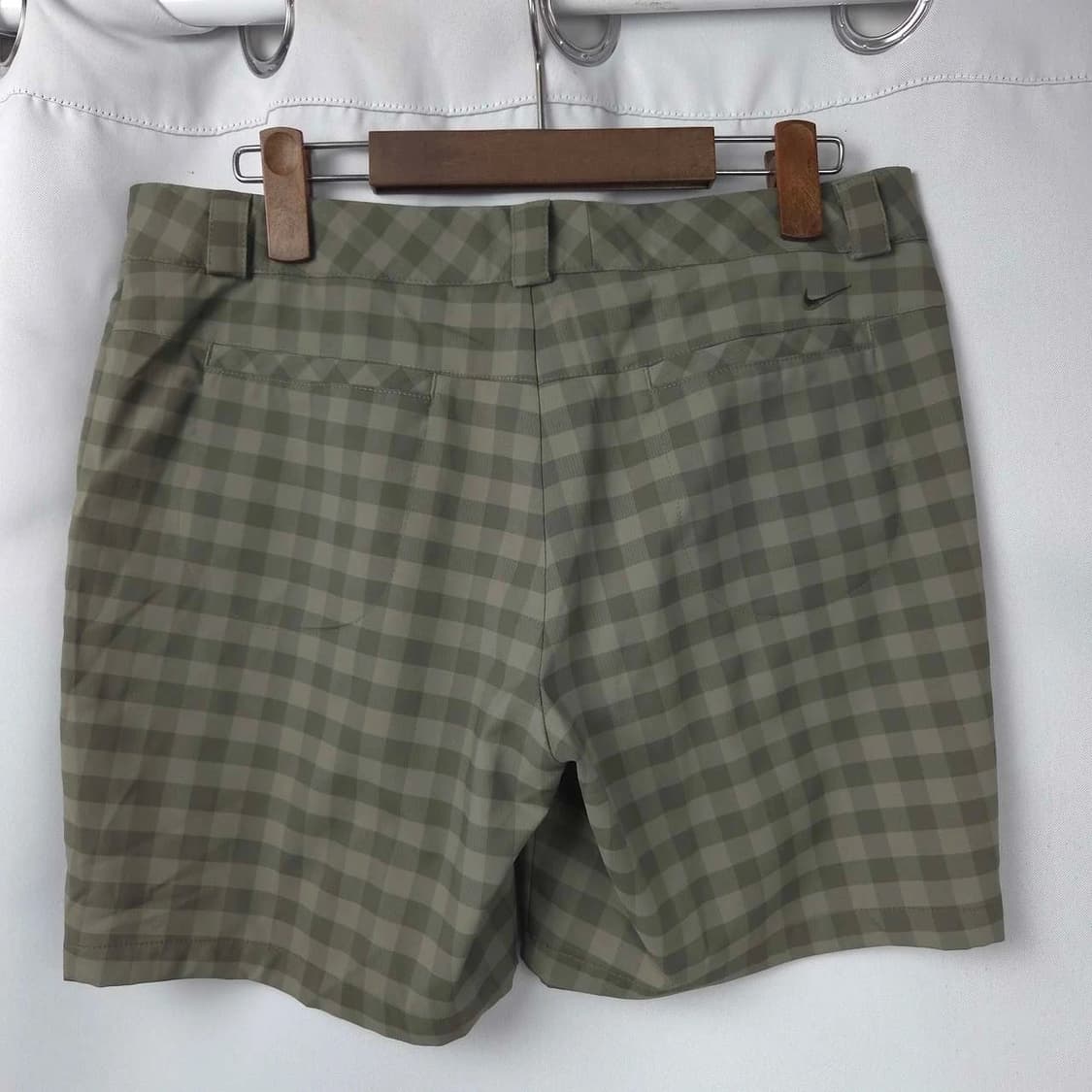 여30 나이키 골프 체크 카키 반바지 상품이미지3