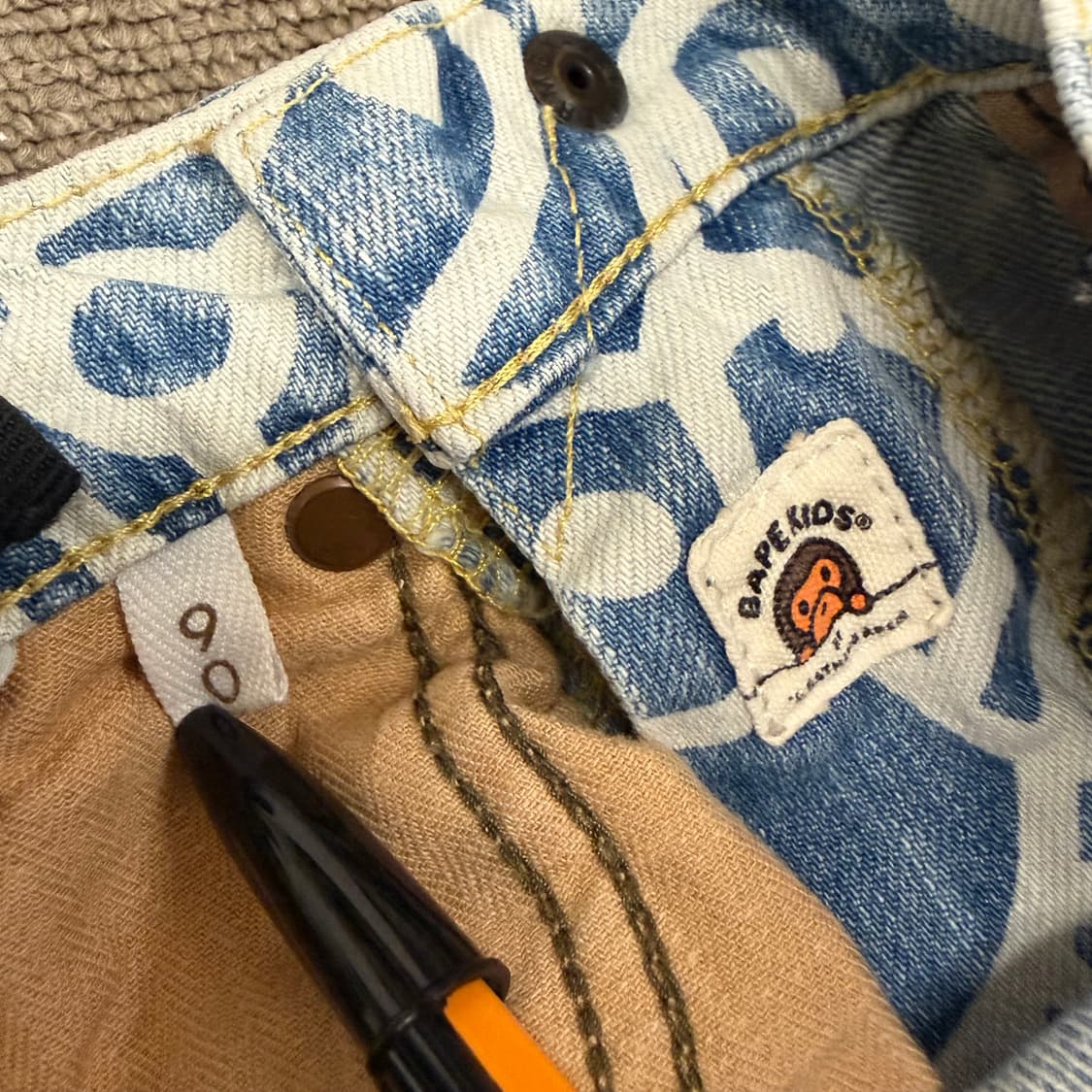 키즈 bape 베이프 마일로 데님 숏츠 반바지 90 상품이미지3
