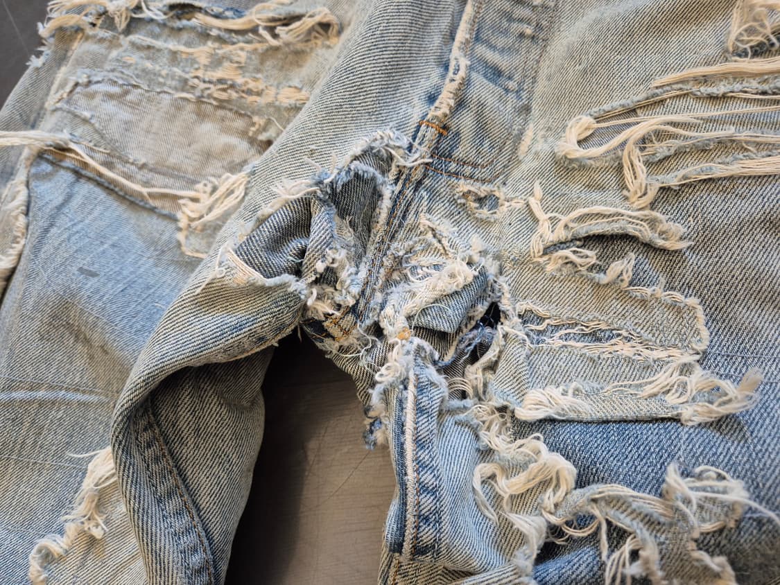 90s 리바이스501 하드 디스트레스드 데님 팬츠 상품이미지7