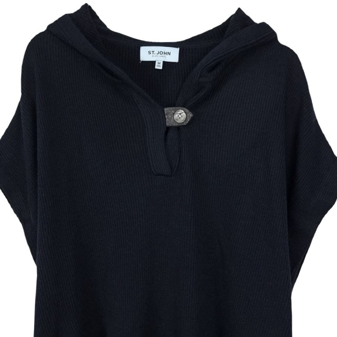 [세인트 존] 23S/S 캡 슬리브 오버핏 후드 니트 블랙 P01459 상품이미지4