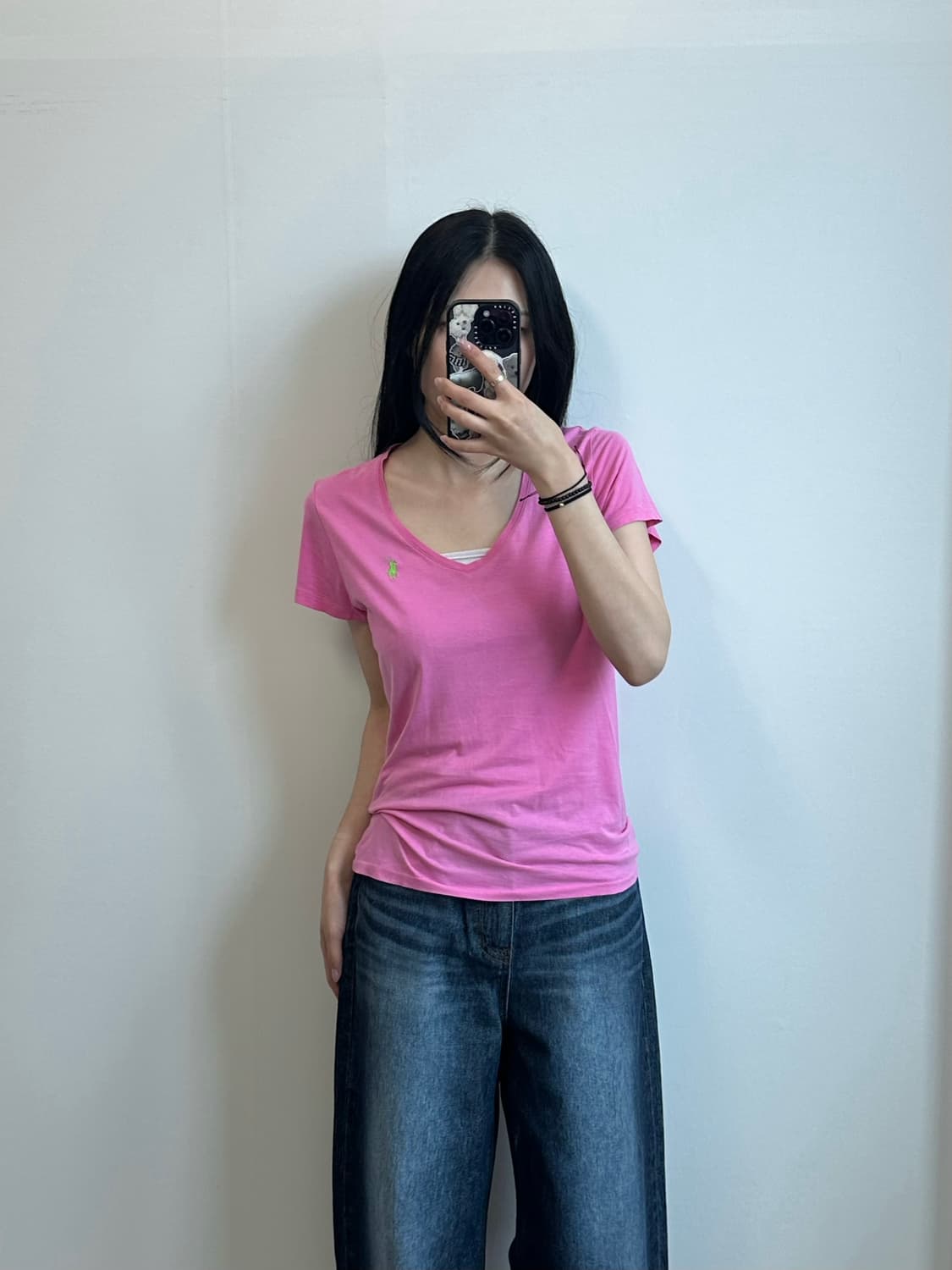 폴로 랄프로렌 자수로고 핑크 반팔 티셔츠 상품이미지1
