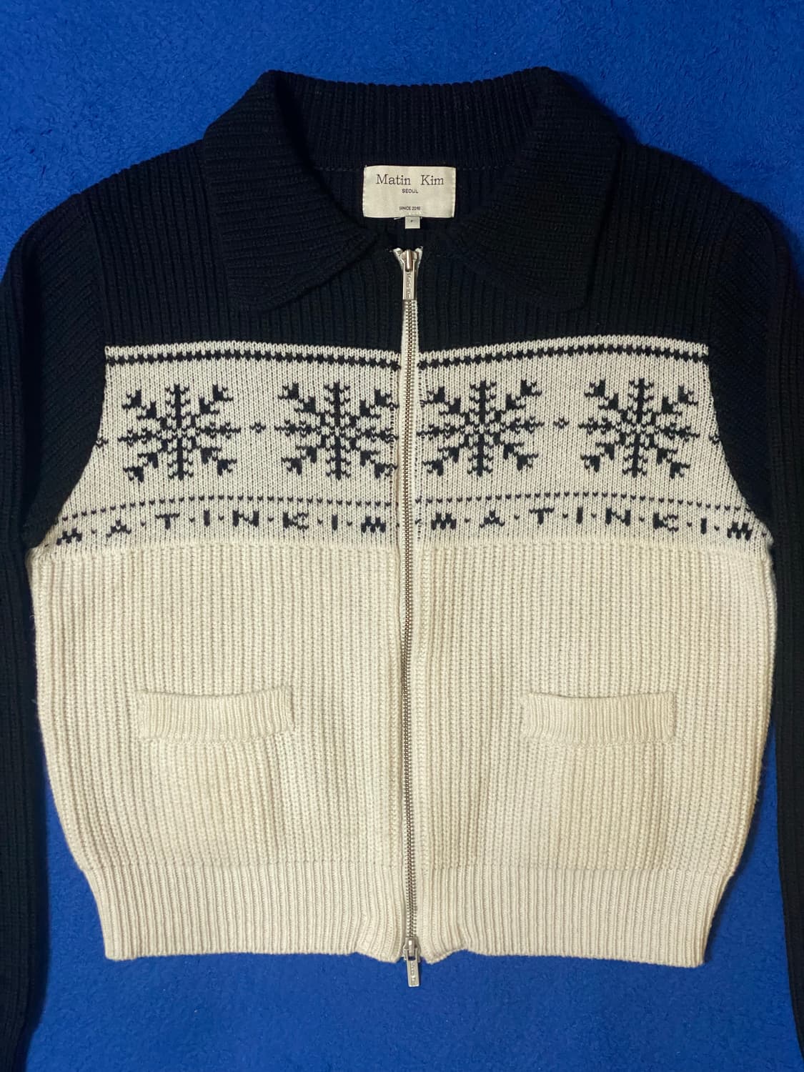 MatinKim 마뗑킴 스노우플레이크 니트집업 블랙 상품이미지2