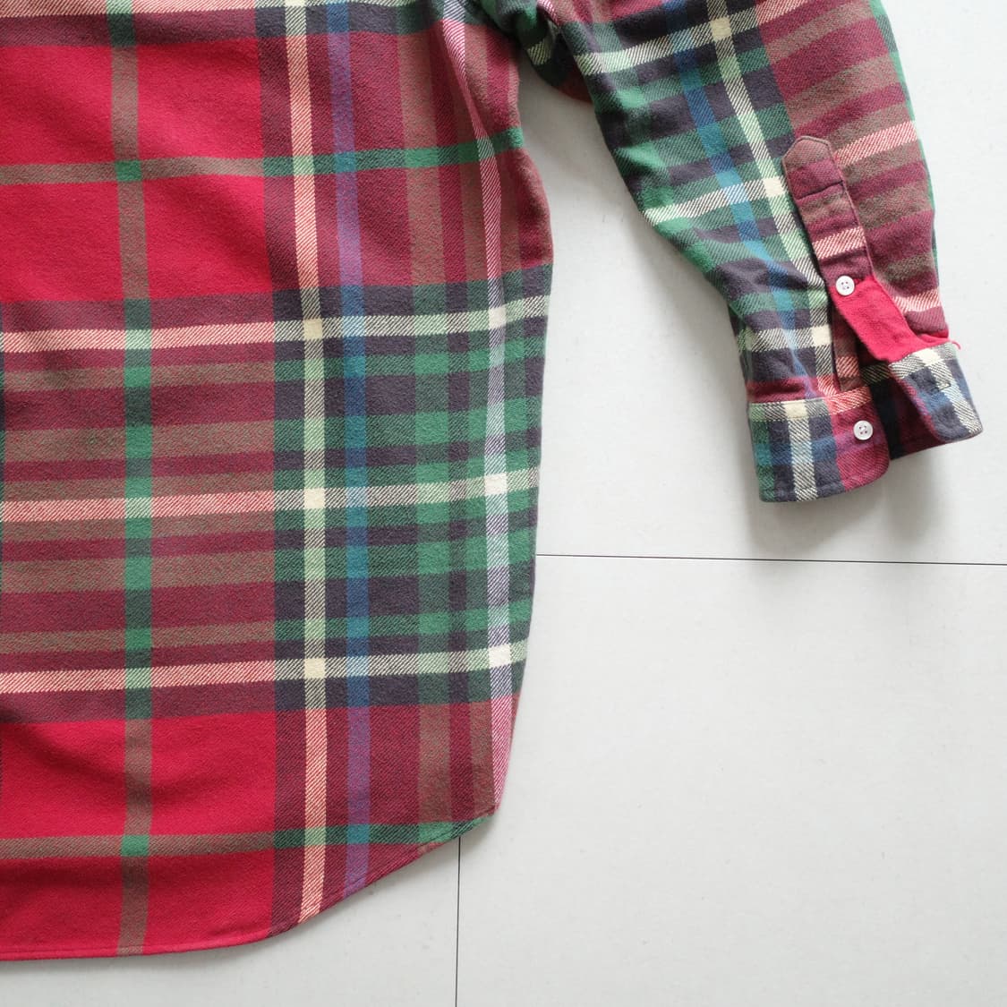 90s 폴로 랄프로렌 블레어 체크 해비 코튼 플라넬 XXL 상품이미지9