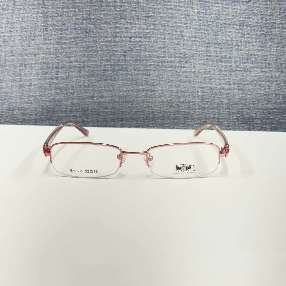 키치한 핑크 사각 반무테 안경 상품이미지1