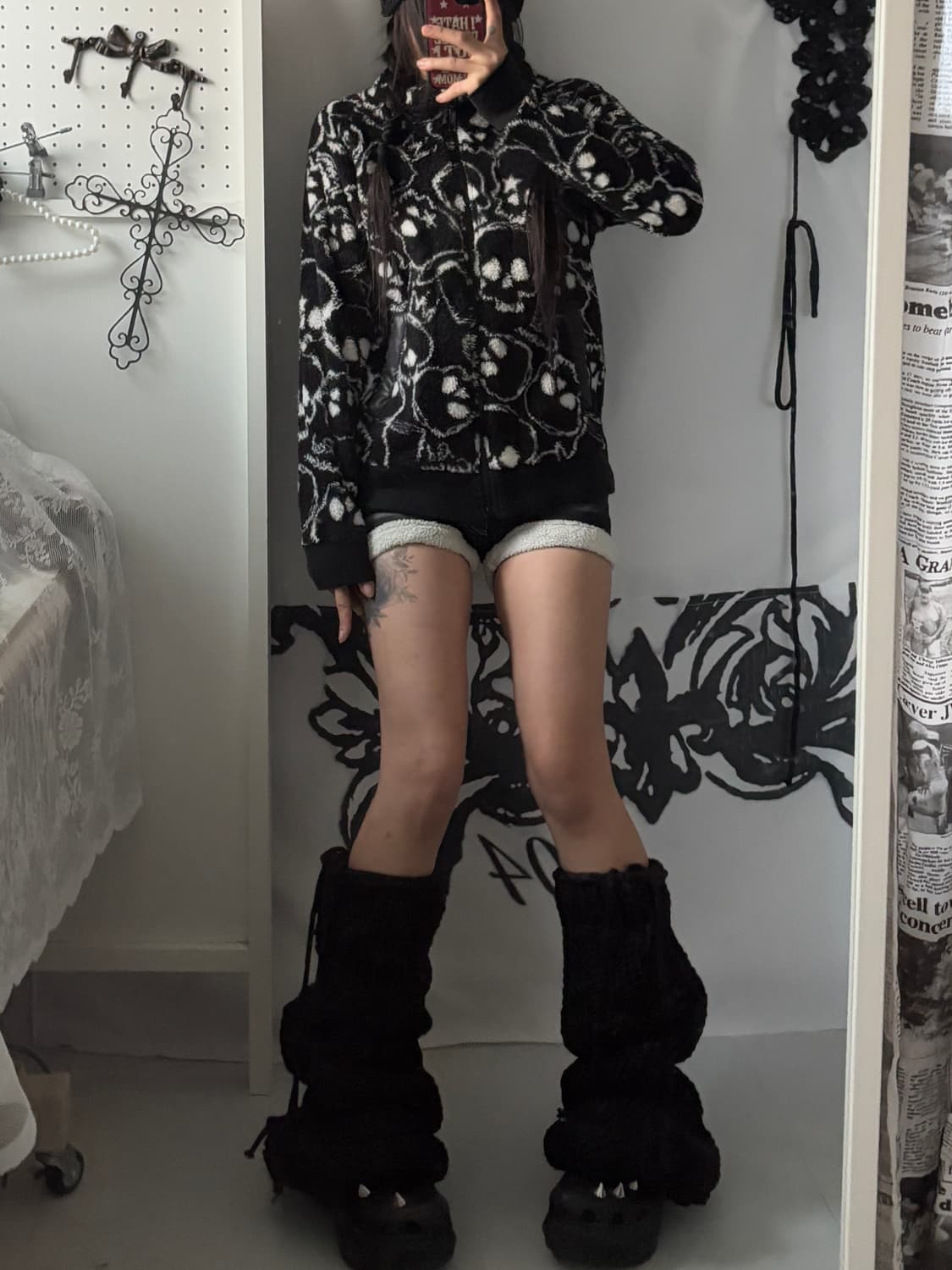 • Black Skull Fleece Zip-Up 상품이미지2