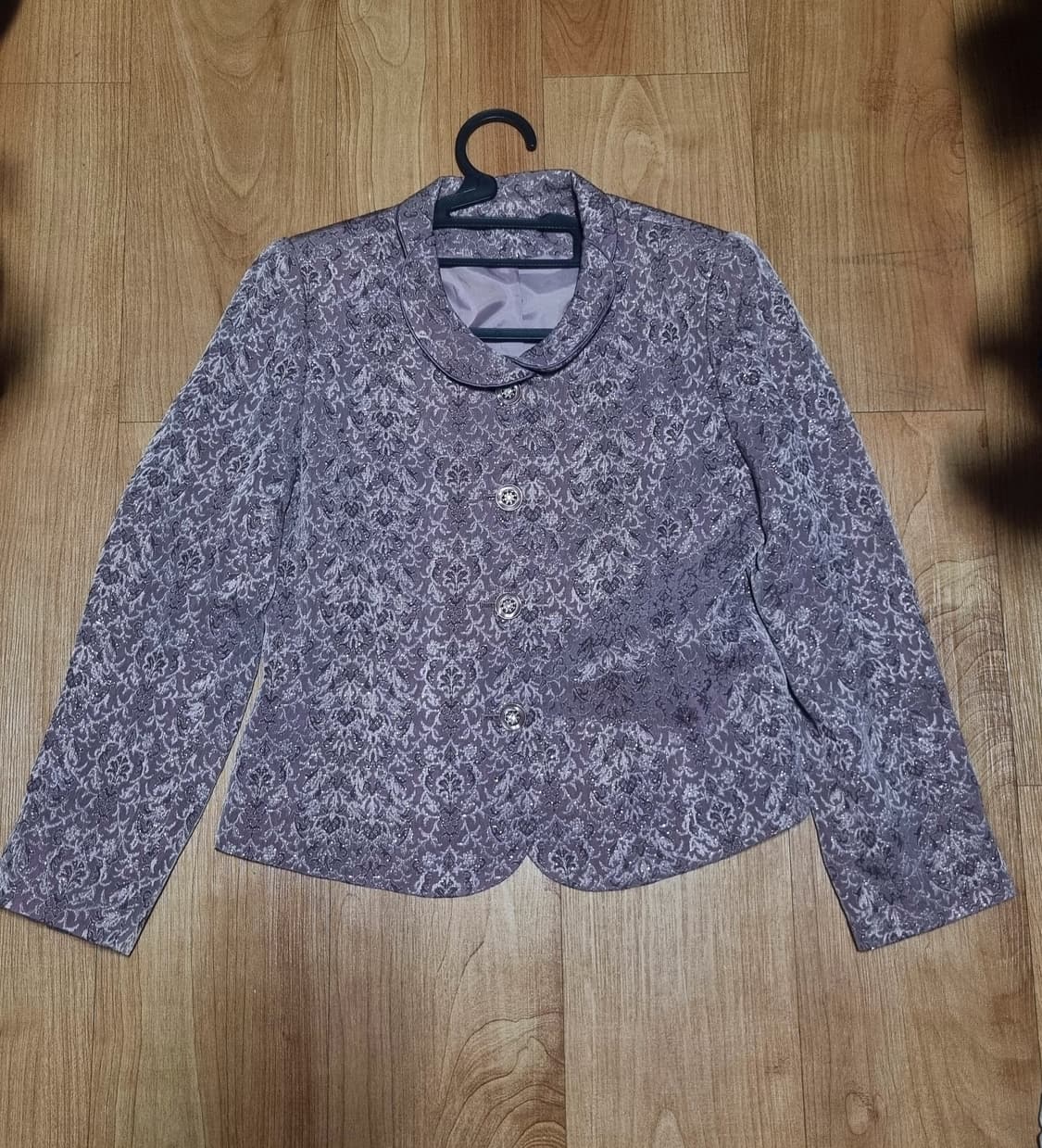 빈티지 패턴 퍼플 여성 자켓 상품이미지1